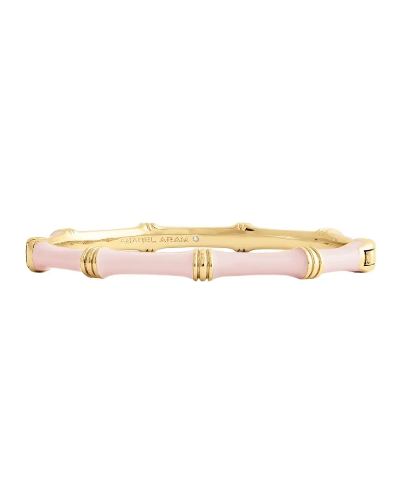 Anabel Aram Jewelry Bamboo Enameled Hinged Bangle