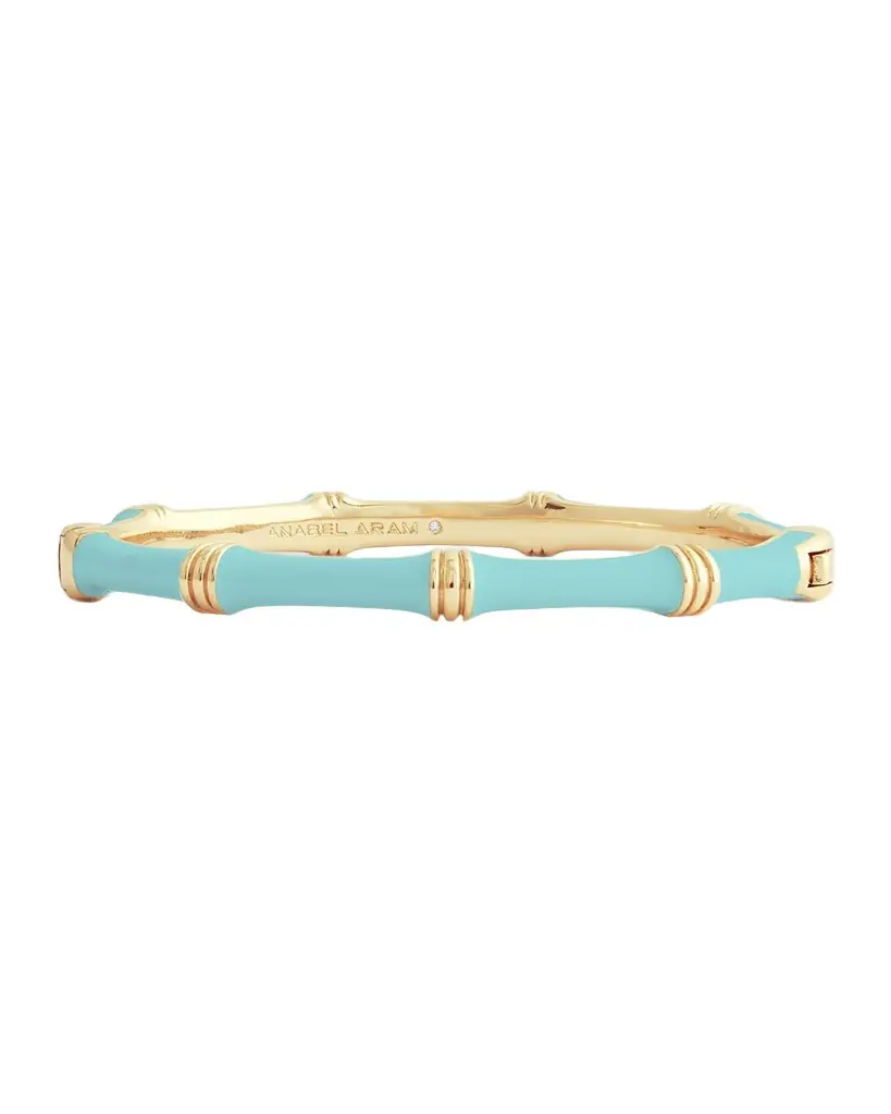 Anabel Aram Jewelry Bamboo Enameled Hinged Bangle