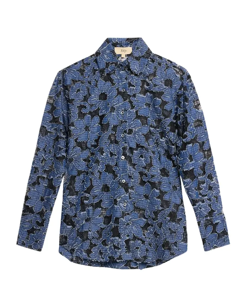 JBQ Beckett Embroidered Floral Lace Shirt