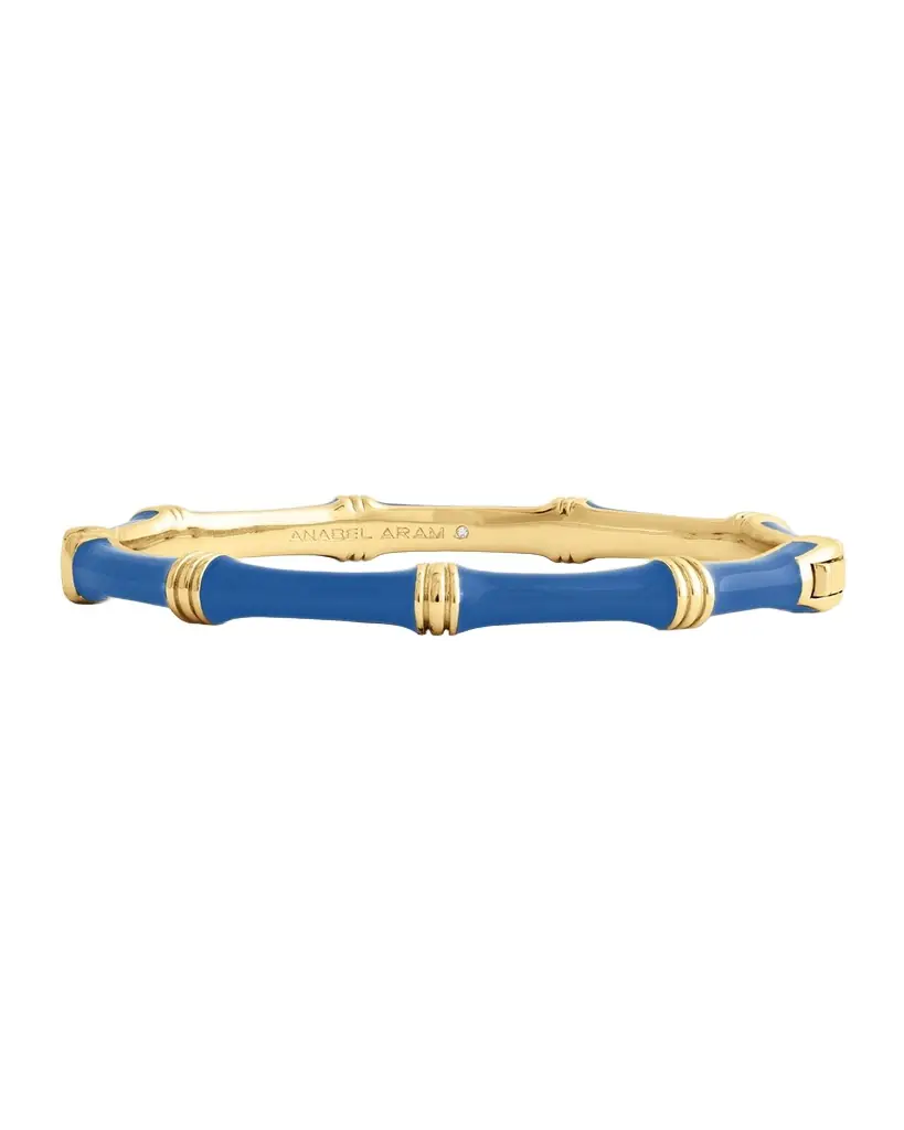 Anabel Aram Jewelry Bamboo Enameled Hinged Bangle