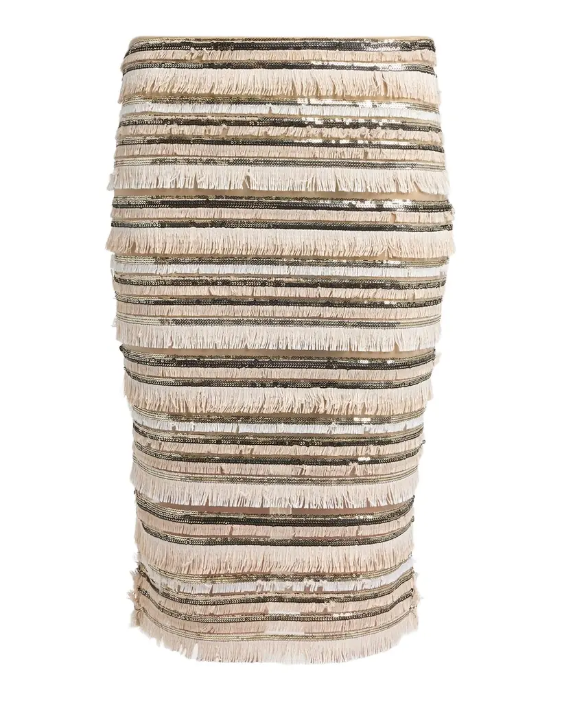 Kiton Sequined Fringe Pencil Skirt