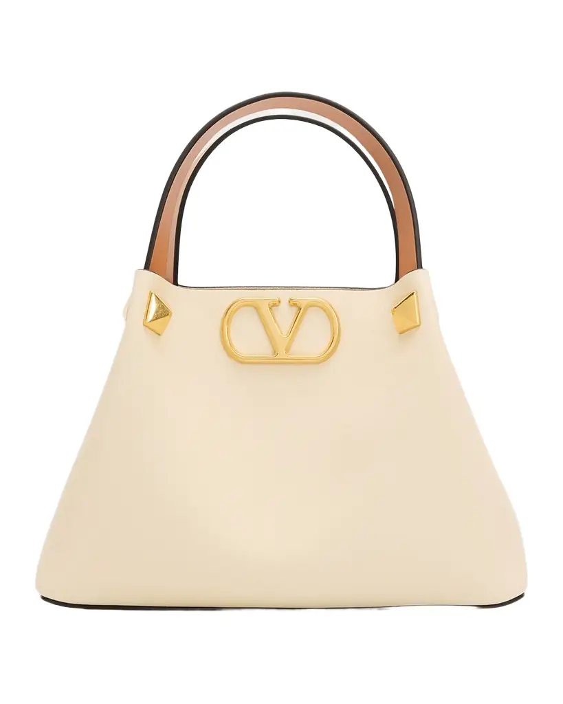 Valentino Garavani Small VLogo Rockstud Leather Top-Handle Bag