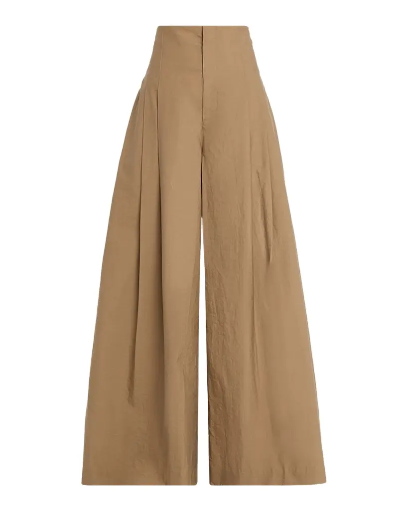 Brunello Cucinelli Techno Cotton Poplin Maxi Wide-Leg Trousers