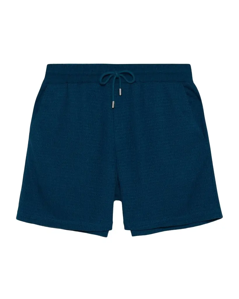 SIMKHAI Men 's Conroy Waffle-Weave Drawstring Shorts