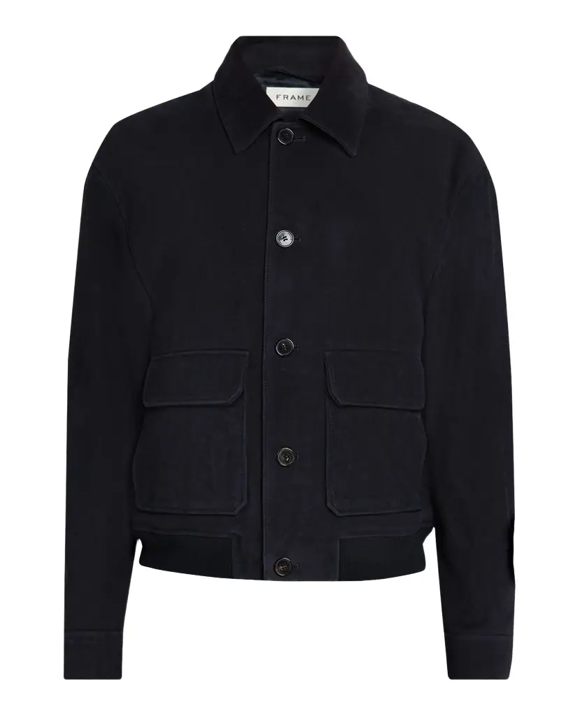 FRAME Men 's Suede Flap-Pocket Blouson