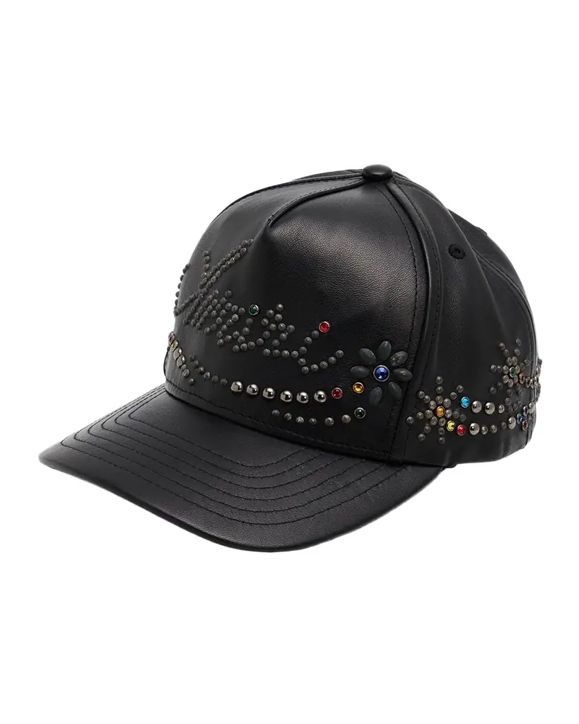 Amiri Men 's Studded Leather Baseball Cap