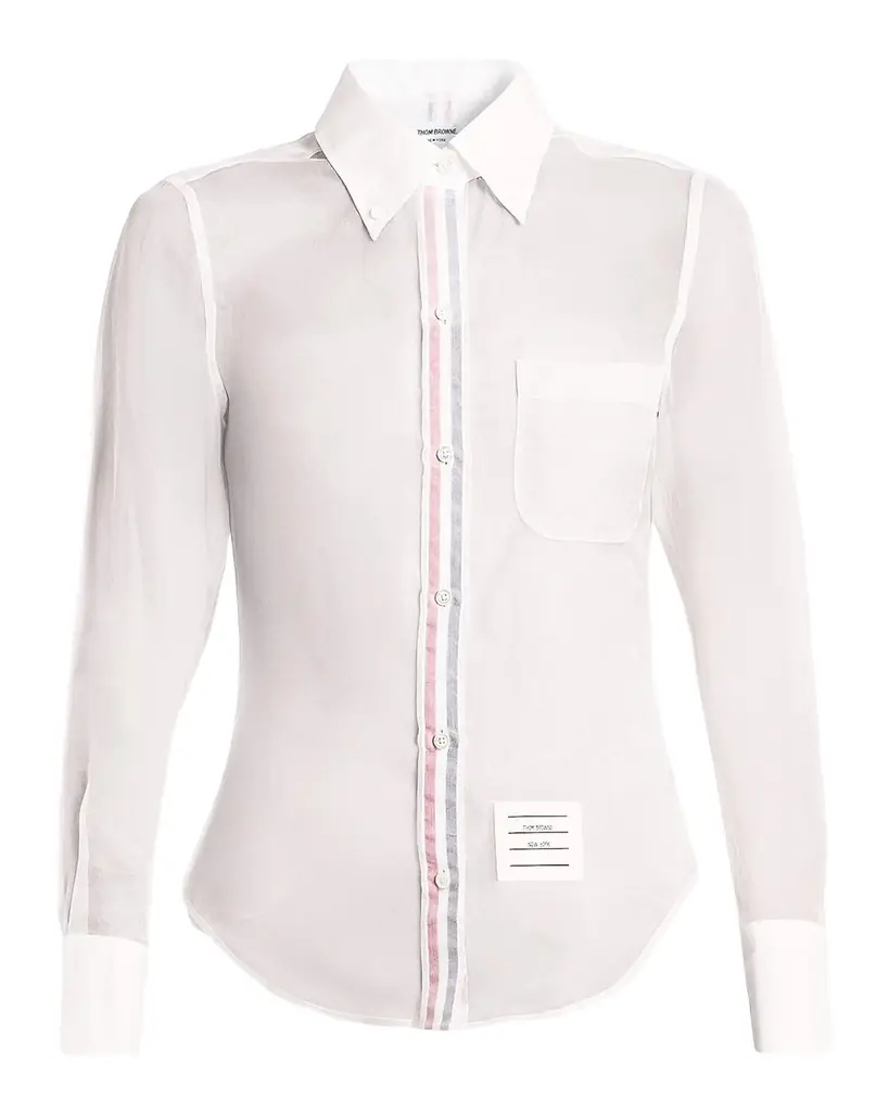Thom Browne Sheer Silk Classic Button-Down Shirt