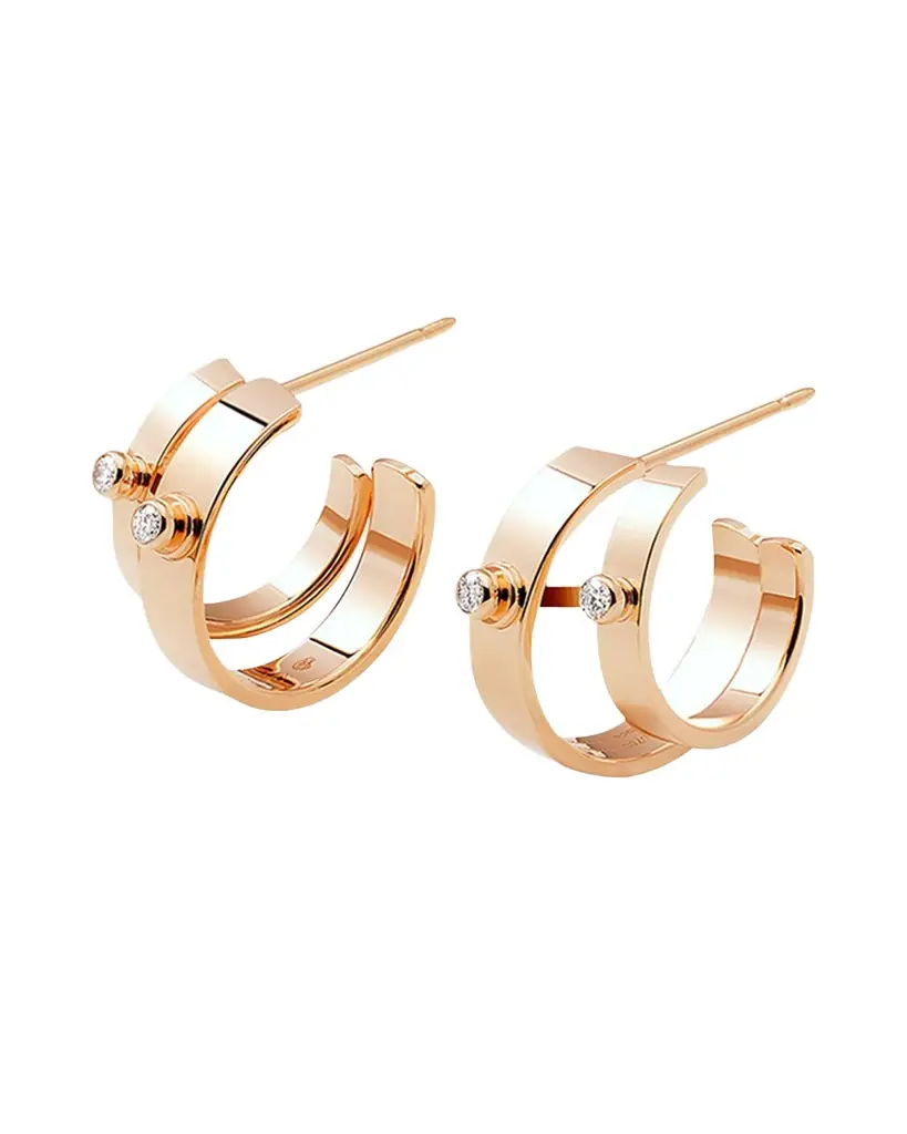 Nouvel Heritage 18K Monday Morning Mood Double Hoop Earrings