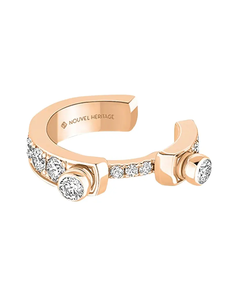 Nouvel Heritage 18K Eternity Tuxedo Ear Cuff
