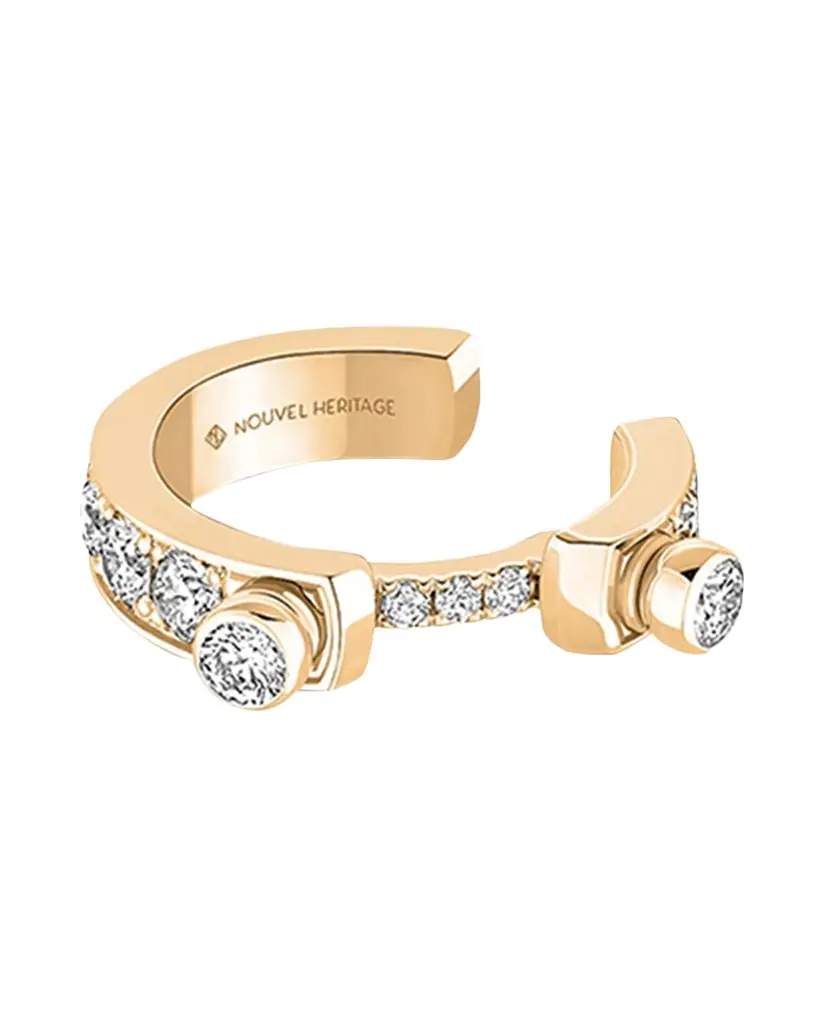 Nouvel Heritage 18K Eternity Tuxedo Ear Cuff