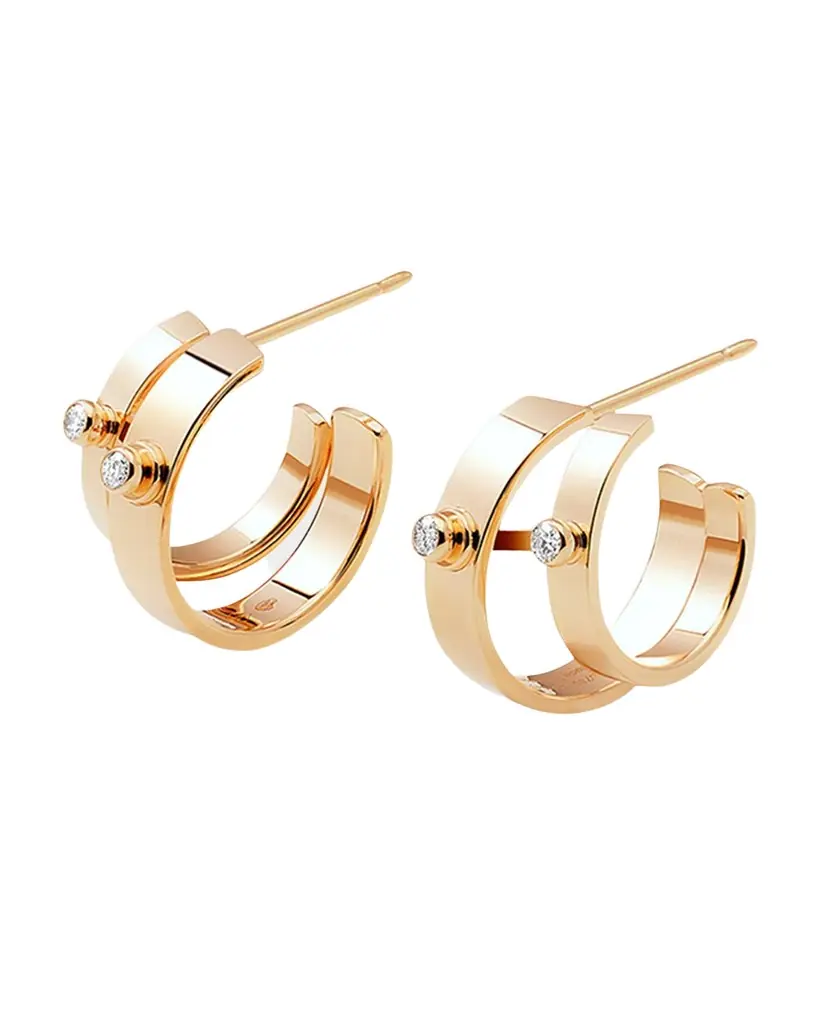 Nouvel Heritage 18K Monday Morning Mood Double Hoop Earrings