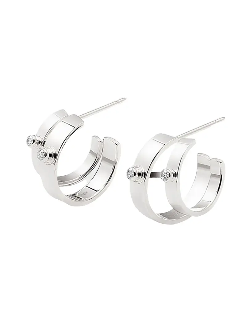 Nouvel Heritage 18K Monday Morning Mood Double Hoop Earrings
