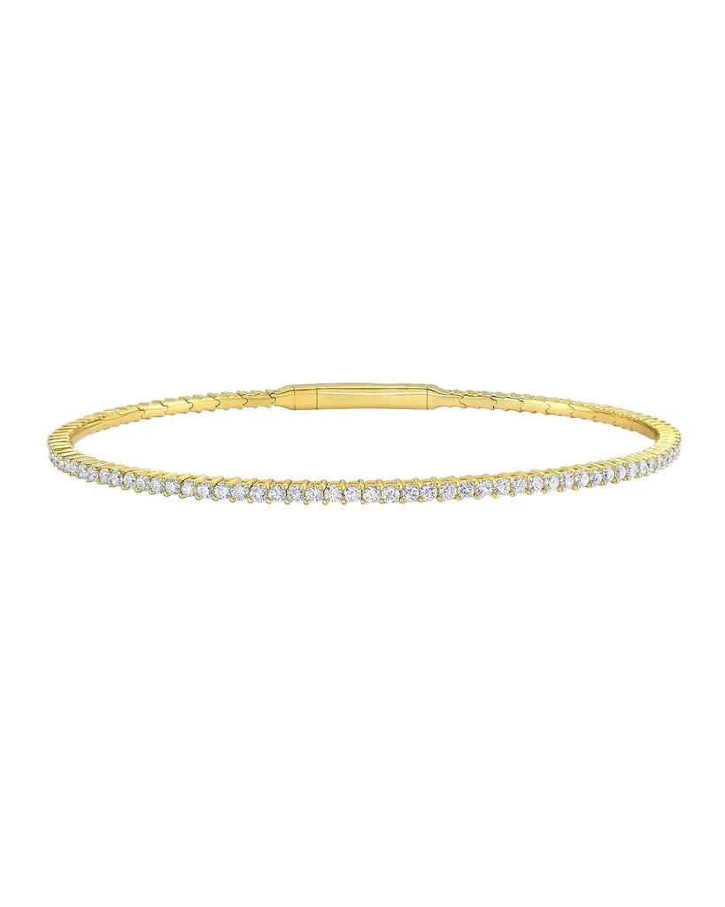 Neiman Marcus Diamonds 18K Yellow Gold Diamond Flex Bangle - Women's Jewelry And Watches