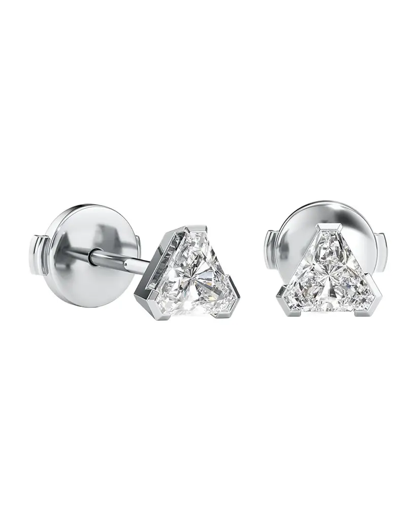Unsaid Meta Lab-Grown Diamond Trillion Stud Earrings
