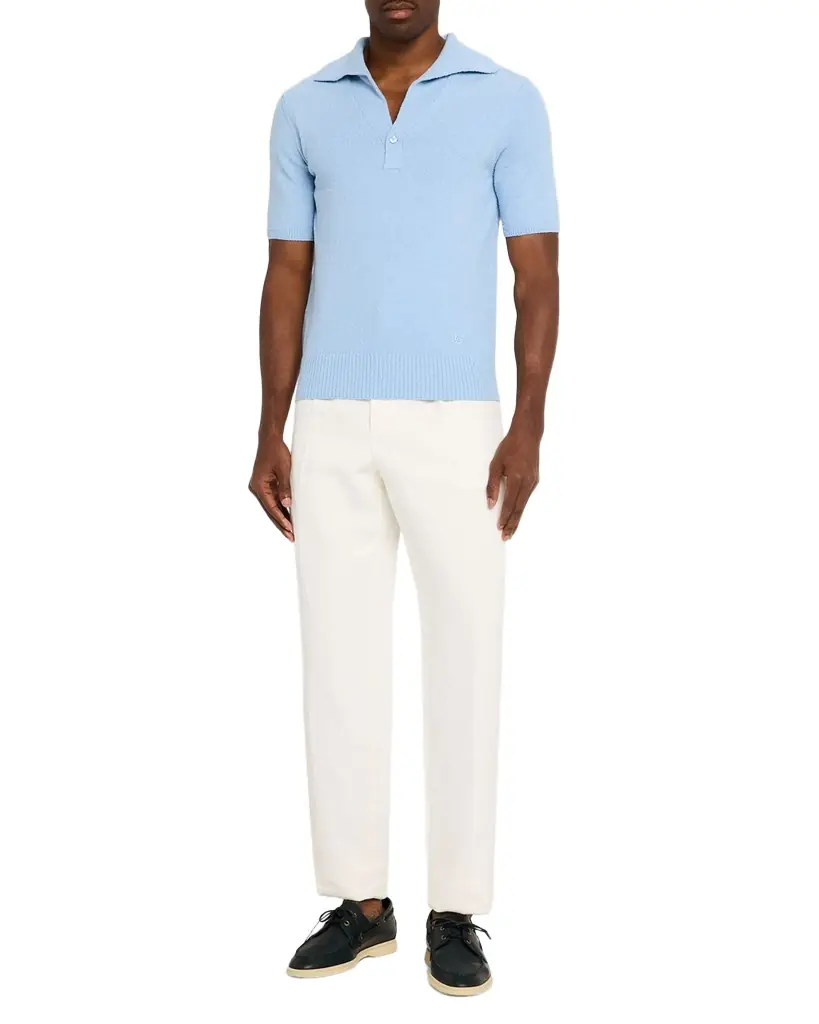 Dolce & Gabbana Men 's Texture-Knit V-Neck Polo Shirt