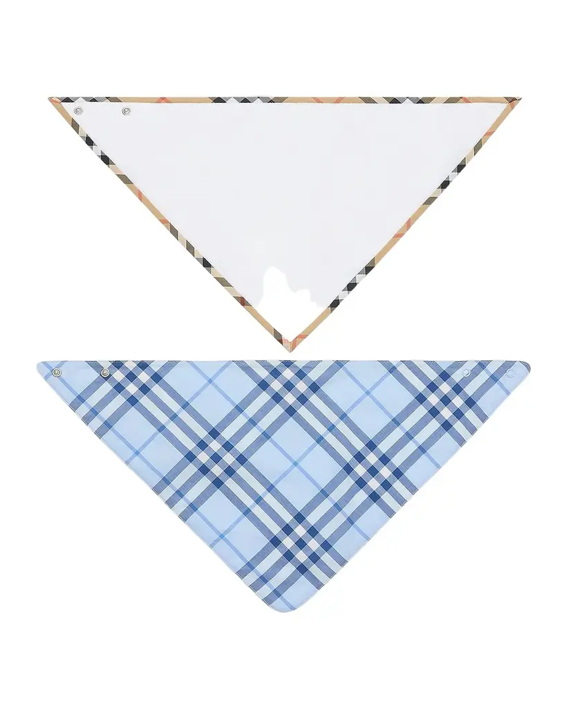 Burberry Kid 's Check Cotton Two-Piece Bib Set