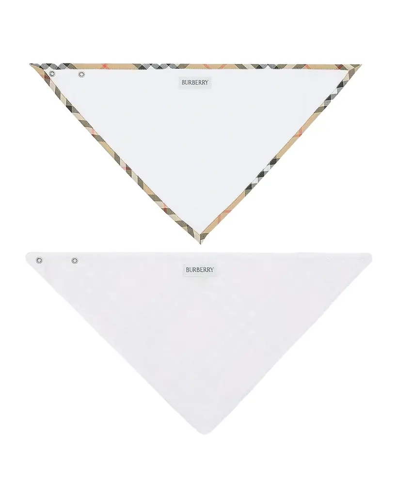 Burberry Kid 's Check Cotton Two-Piece Bib Set