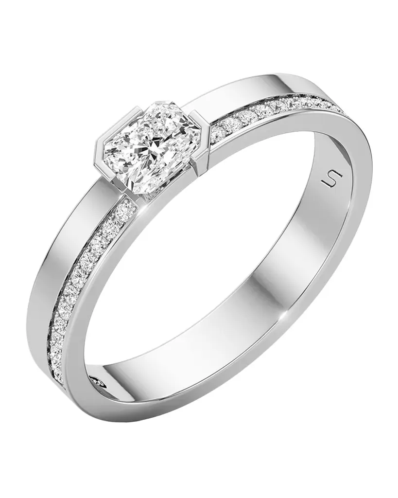 Unsaid Meta Lab-Grown Diamond Radiant Pave Band, Size 8.75