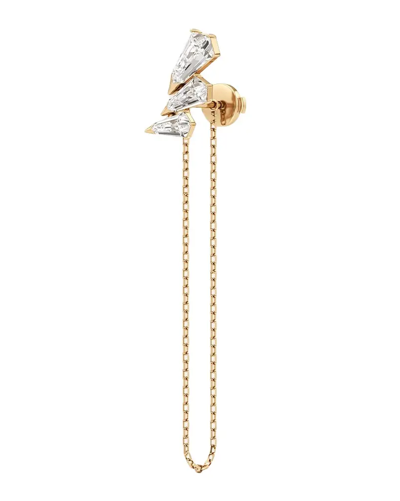 Unsaid Phoenix Lab-Grown Diamond Drop Chain Earring, Single (Left)