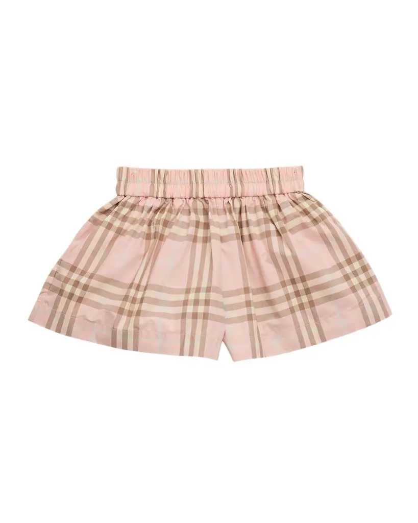 Burberry Girl 's Wide-Leg Check Cotton Shorts, Size 6M-3