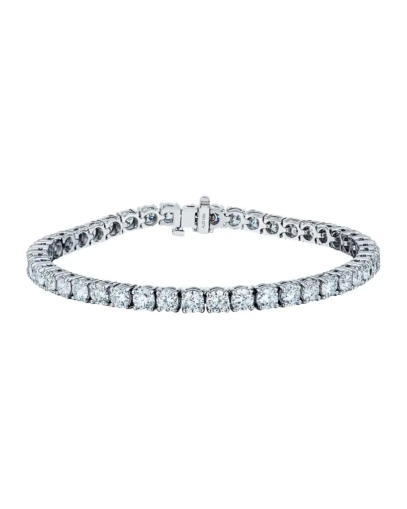 Neiman Marcus Diamonds 18K White Gold Diamond Tennis Bracelet, 10.56tcw