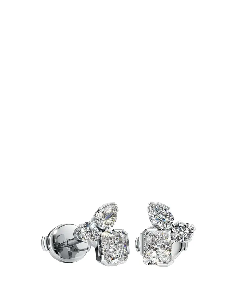 Unsaid Meta Lab-Grown Diamond Cluster Stud Earrings