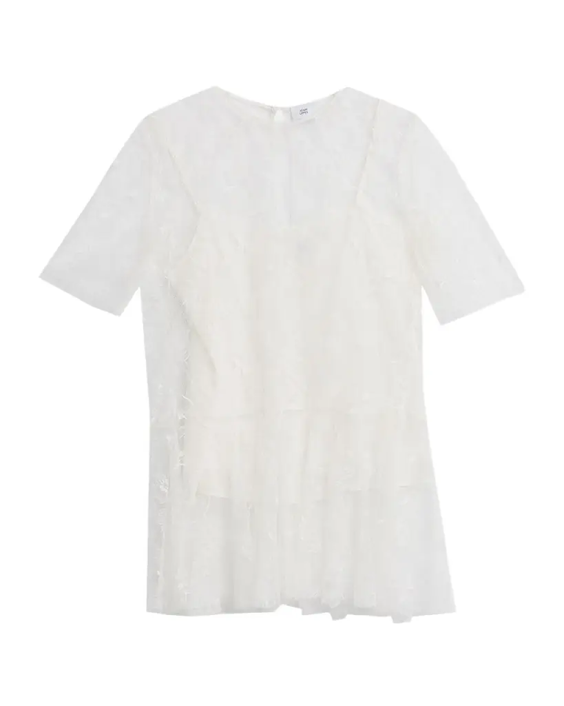 Adam Lippes Dido Floral Lace Tulle Top