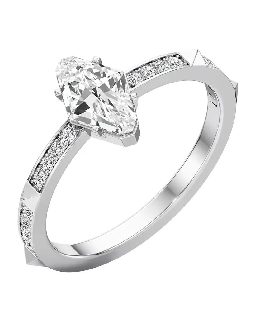 Unsaid Armor Long Trilliant Lab-Grown Diamond Pave Ring - Women's Jewelry And Watches