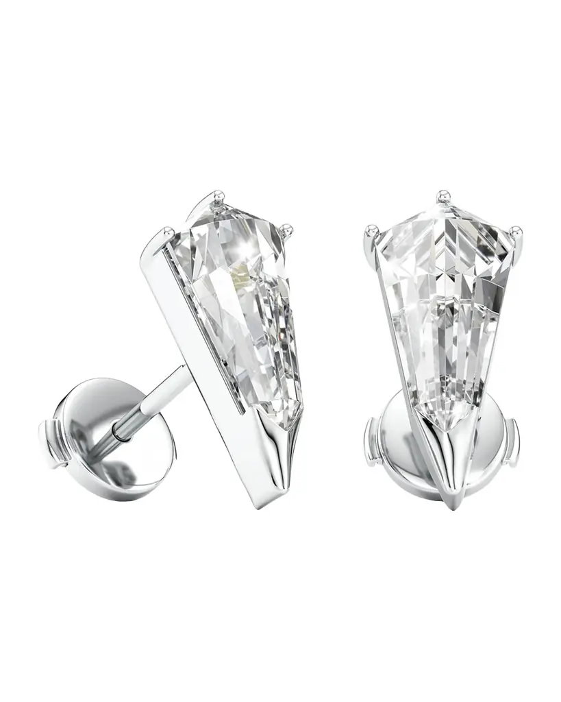 Unsaid Phoenix Lab-Grown Diamond Stud Earrings in 18K White Gold