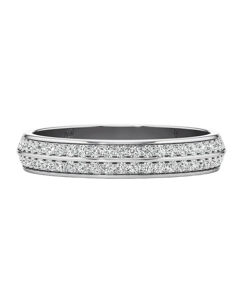 Unsaid Phoenix Lab-Grown Diamond Pave Band in 18K White Gold, Size 8