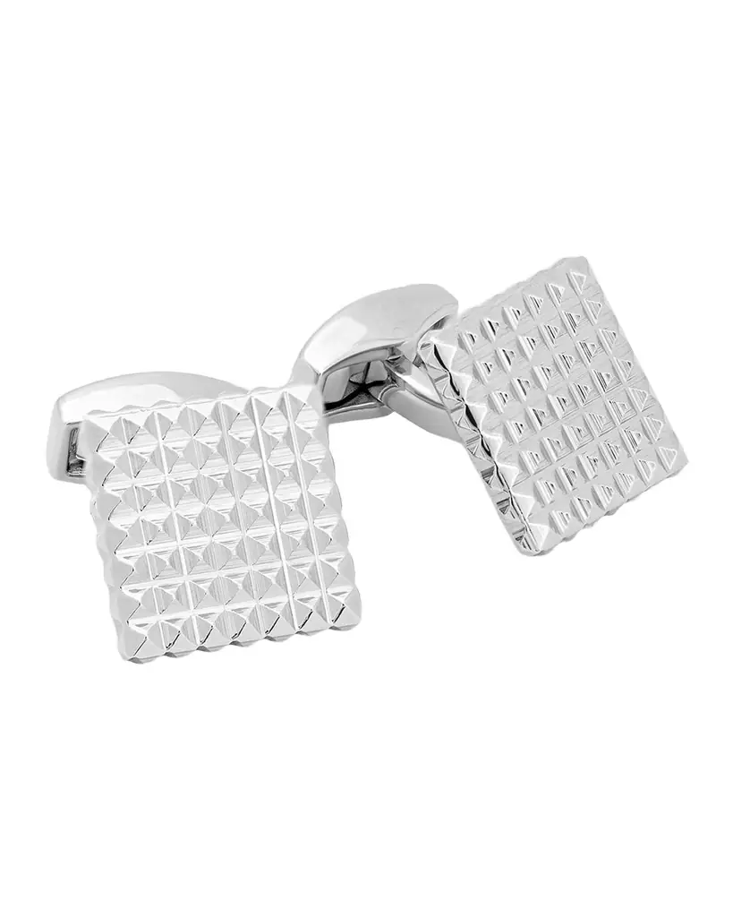 Tateossian Men 's Palladium-Plated Diamond Giza Square Cufflinks