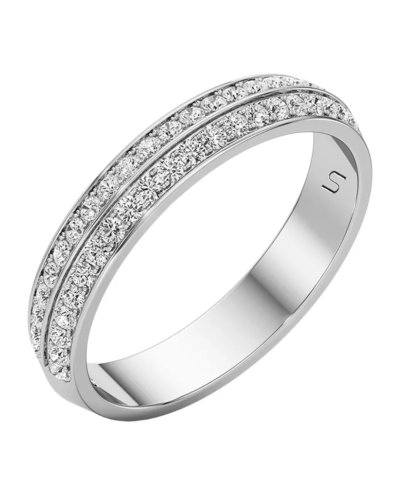 Unsaid Phoenix Lab-Grown Diamond Pave Band in 18K White Gold, Size 8.75