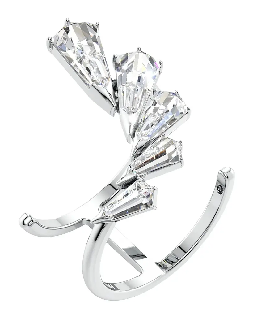 Unsaid Phoenix Lab-Grown Diamond Wing Open Ring in 18K White Gold, Size 5