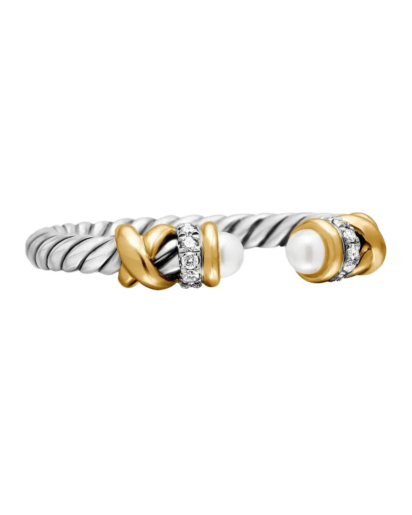 David Yurman Petite Helena Ring Sterling Silver with 18K Yellow Gold