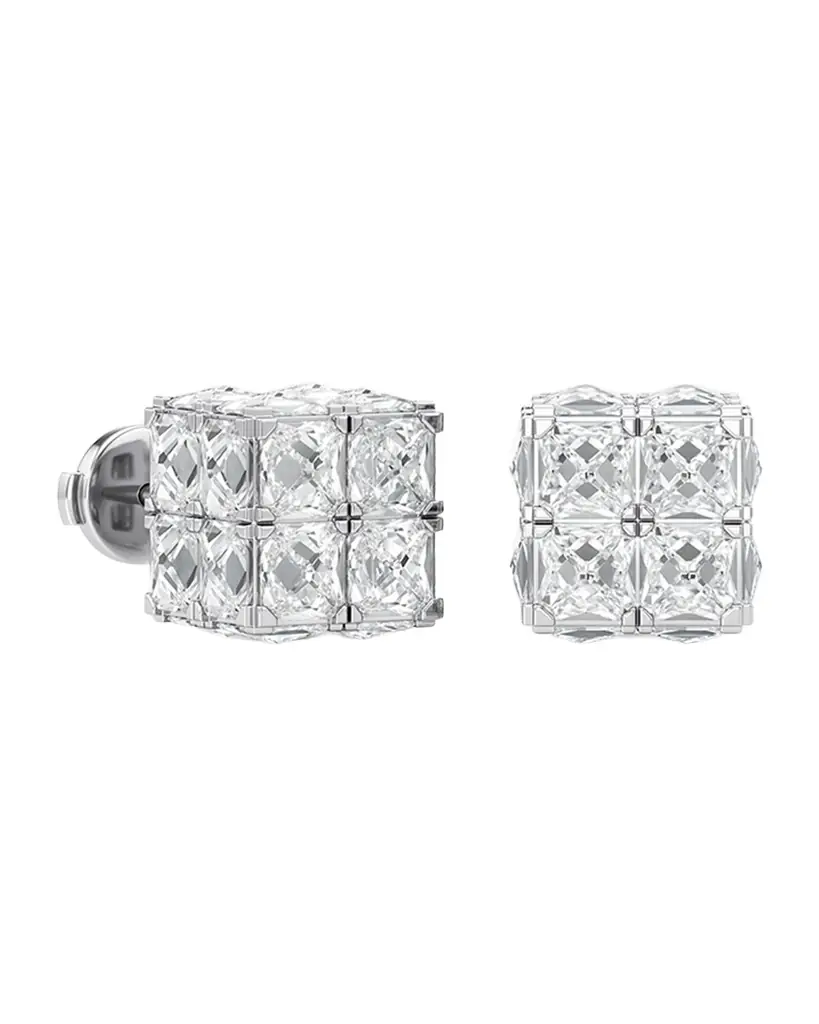 Unsaid Armor Cube Lab-Grown Diamond Stud Earrings