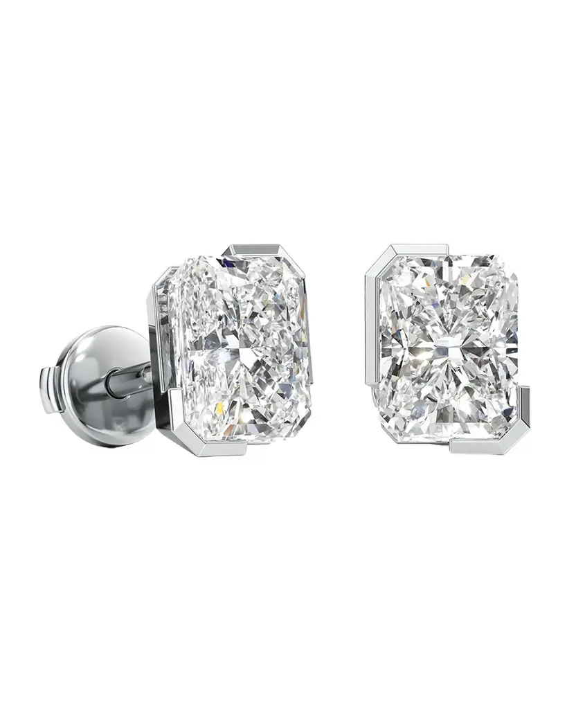 Unsaid Meta Lab-Grown Diamond Radiant Stud Earrings