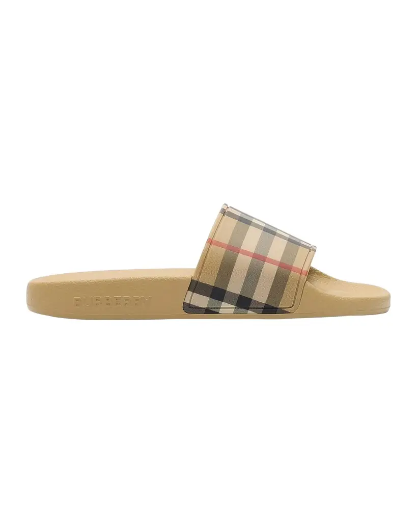 Burberry Kid 's Check Slide Sandals, Toddler/Kids