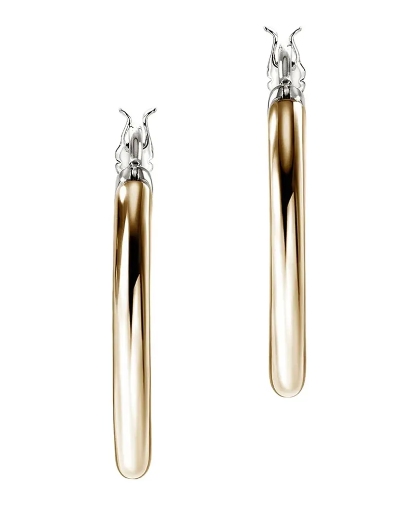 John Hardy Sterling Silver and 14K JH Essential Hoop Earrings, 22mm