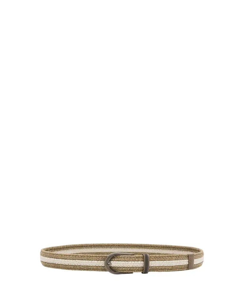Brunello Cucinelli Braided Belt with Monili Trim