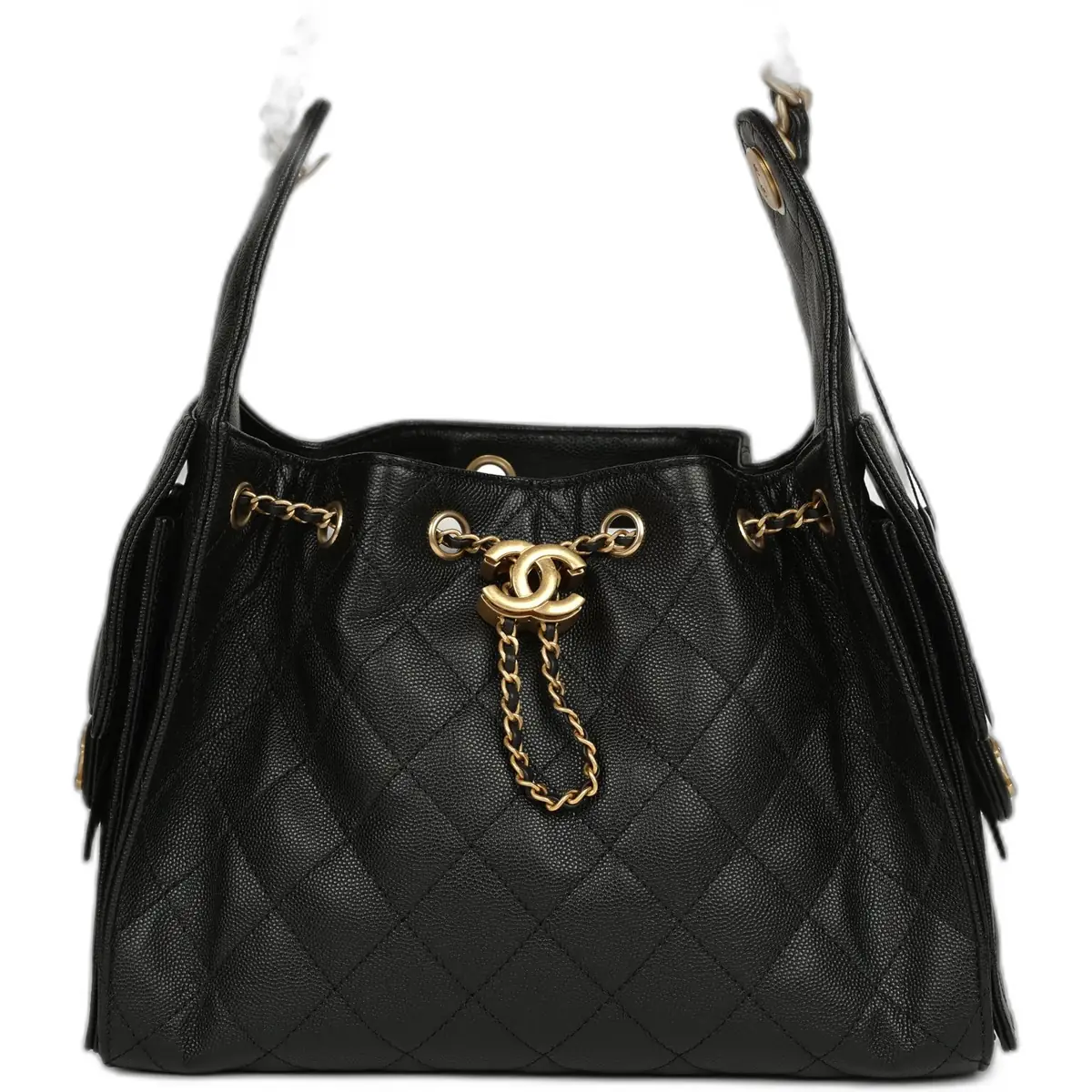 Chanel Chanel Small 25 Hobo Bag Black Caviar Antique Gold Hardware