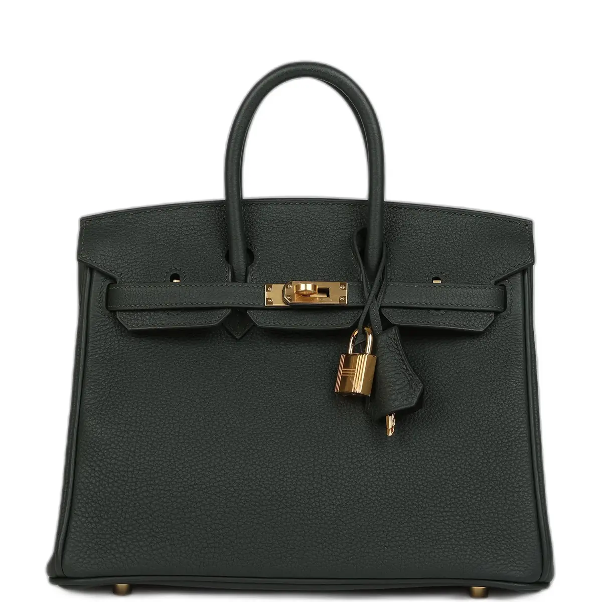 hermes Hermes Birkin 25 Vert Fonce Togo Gold Hardware