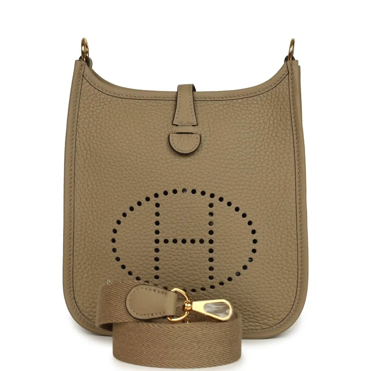 hermes Hermes Evelyne TPM Beige Marfa Clemence Gold Hardware