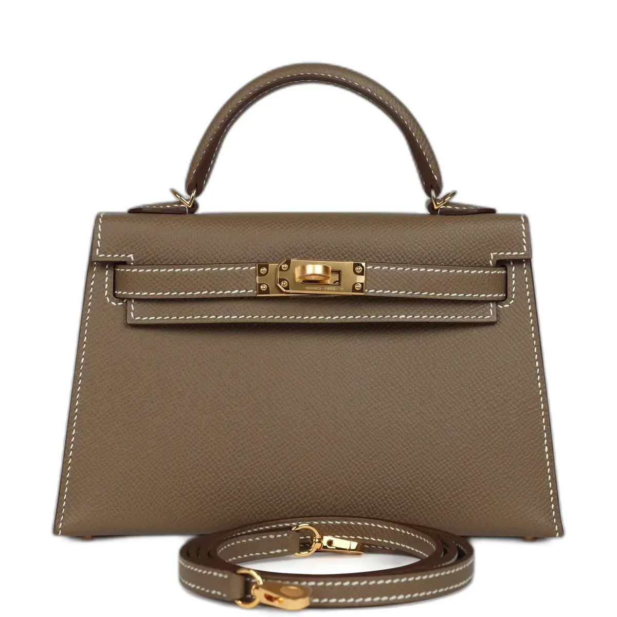 hermes Hermes Kelly Sellier 20 Etoupe Epsom Gold Hardware