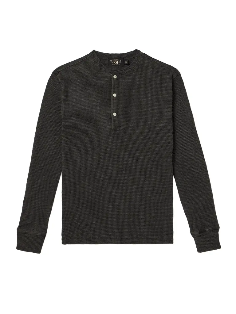 RRL Slim-Fit Textured-Cotton Henley T-Shirt - Men