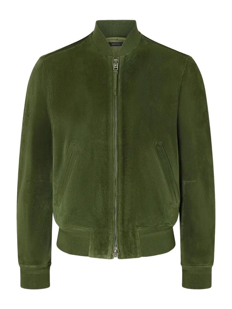 Tom Ford Perforated Suede Bomber Jacket - Men