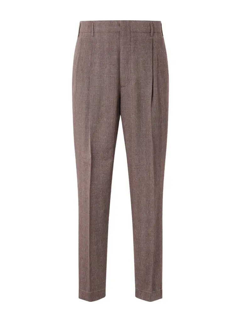 Brunello Cucinelli Straight-Leg Pleated Linen and Wool-Blend Suit Trousers - Men