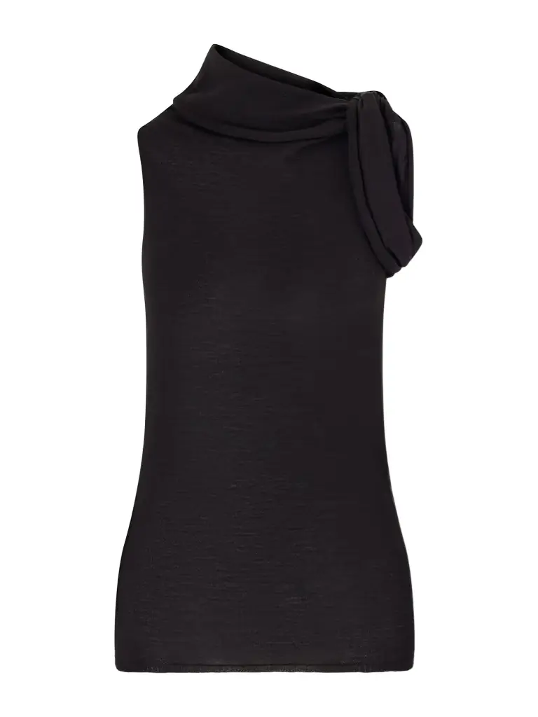Rick Owens Draped Wool Turtleneck Top