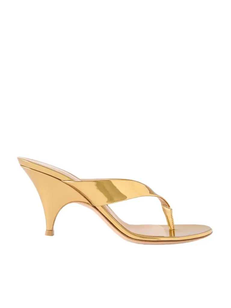Gianvito Rossi Sofia 70 Mirrored-leather Thong Sandals