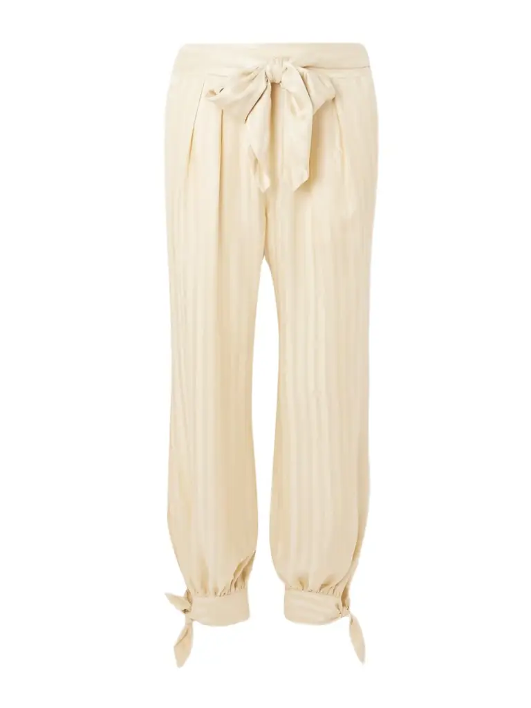 Zimmermann Luna Belted Tie-detailed Silk-jacquard Balloon Pants