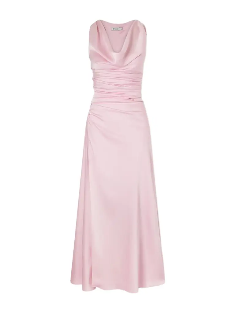 Simkhai Melaney Draped Gathered Satin Gown